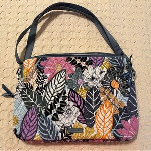 NEW Vera Bradley Ultralight Laptop Workstation Crossbody Tropical Palm Floral